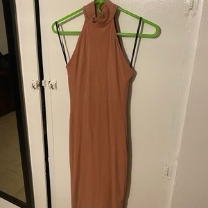 High collar bodycon dress